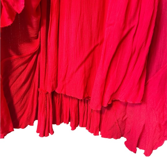 NWT Free People Adela red hot maxi dress with lace details and adjustable straps - Picture 4 of 4